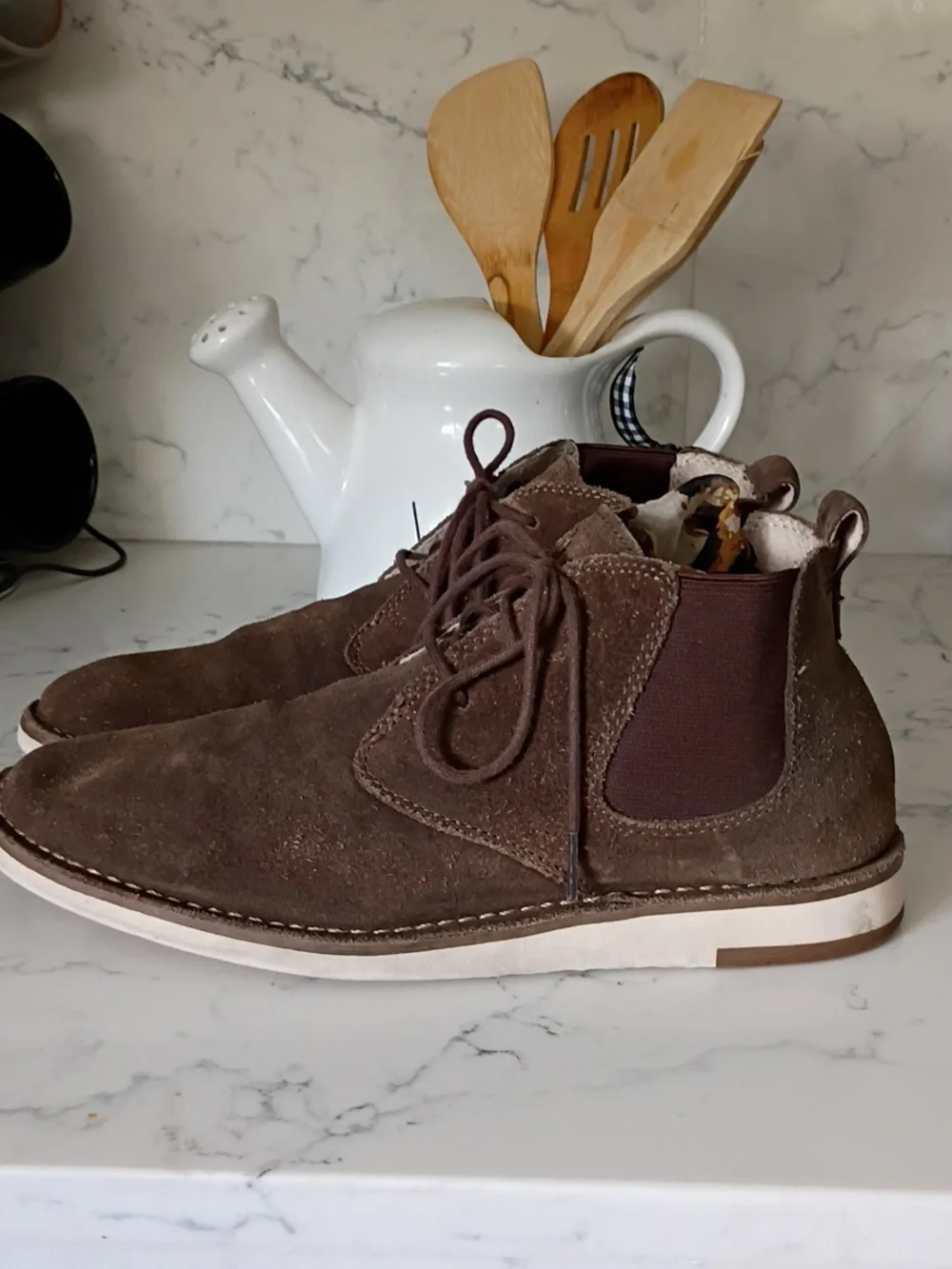 John Varvatos Brown Suede Chukka Boots